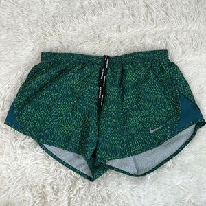 Nike Dri-Fit Green Pattern Running Shorts
